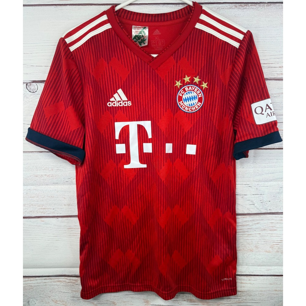 Adidas FC Bayern Munchen Soccer Jersey Red XL Climalite MC‎ ELYEA 2 Custom